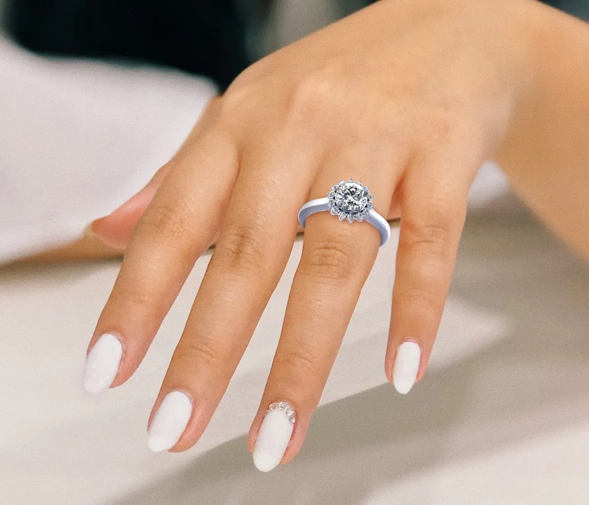 0.55-1.70 CT Round Cut Diamonds - Halo Ring