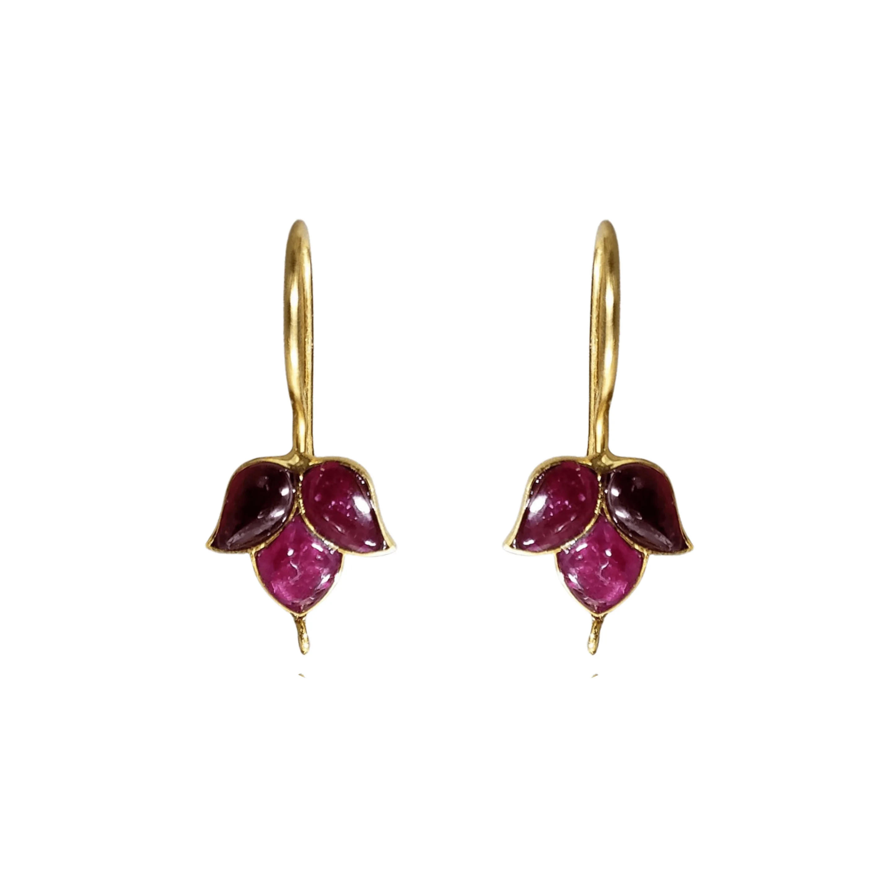14k Gold Natural Ruby July Birthstone Earrings