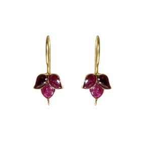 14k Gold Natural Ruby July Birthstone Earrings
