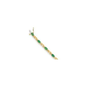 14K Yellow Gold Emerald Bracelet