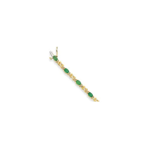 14K Yellow Gold Emerald Bracelet