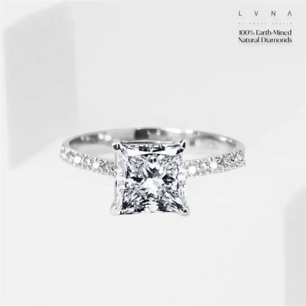 1.55ct H SI2 Princess Solitaire Diamond Engagement Ring 14kt