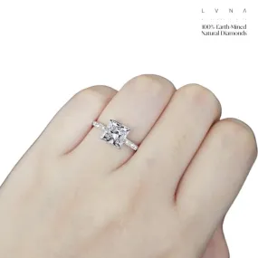 1.55ct H SI2 Princess Solitaire Diamond Engagement Ring 14kt
