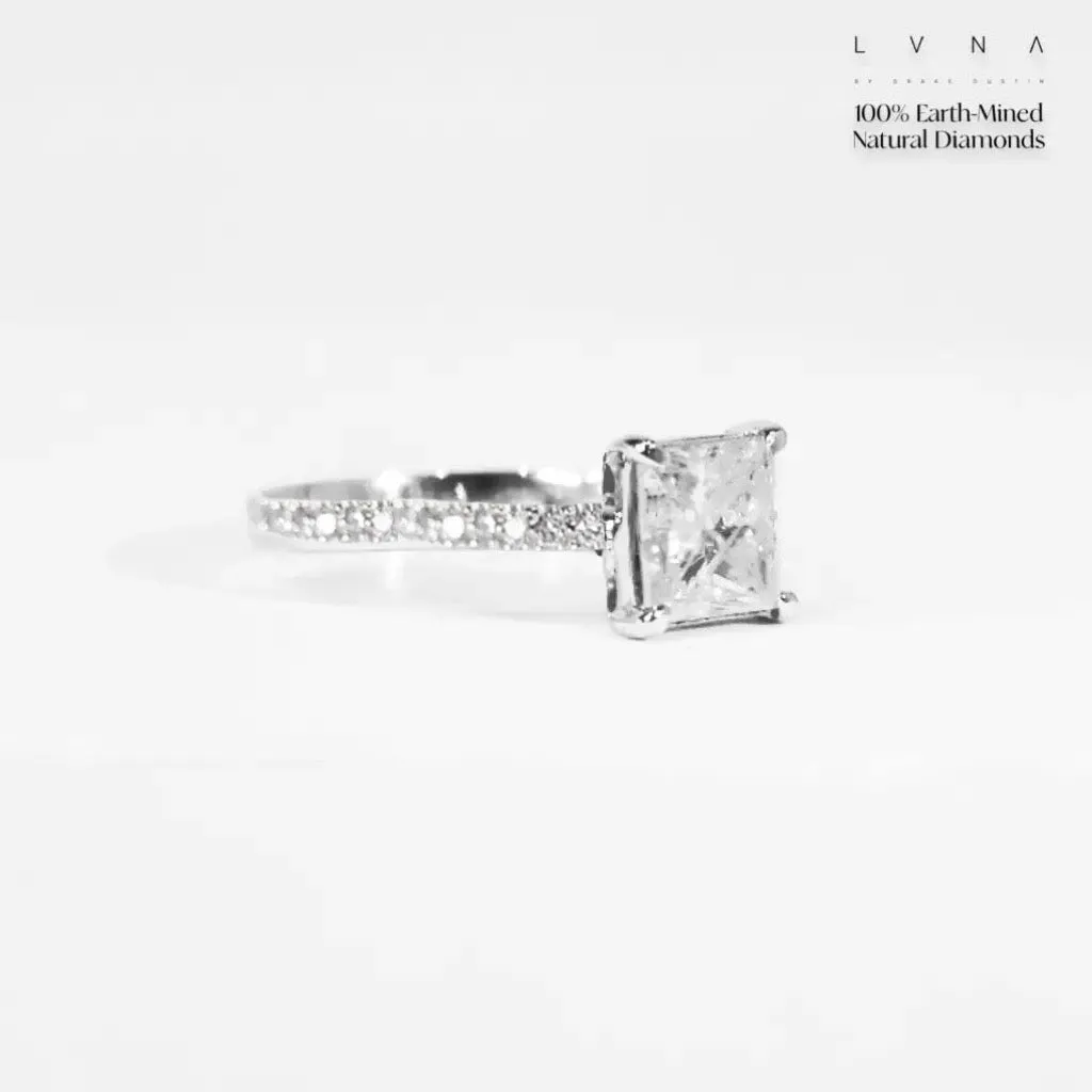 1.55ct H SI2 Princess Solitaire Diamond Engagement Ring 14kt