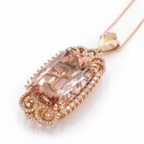 30 ct Morganite Pendant with Diamonds