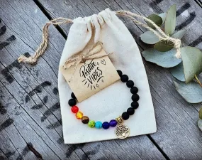 7 Chakra Natural Stone Healing Bracelet- Positive vibes- Build your box   add on