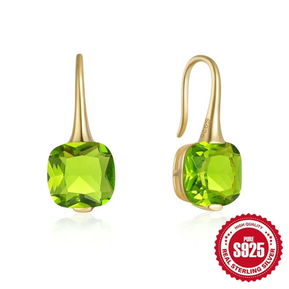 925 Silver Colorful Zircon Hook Earrings