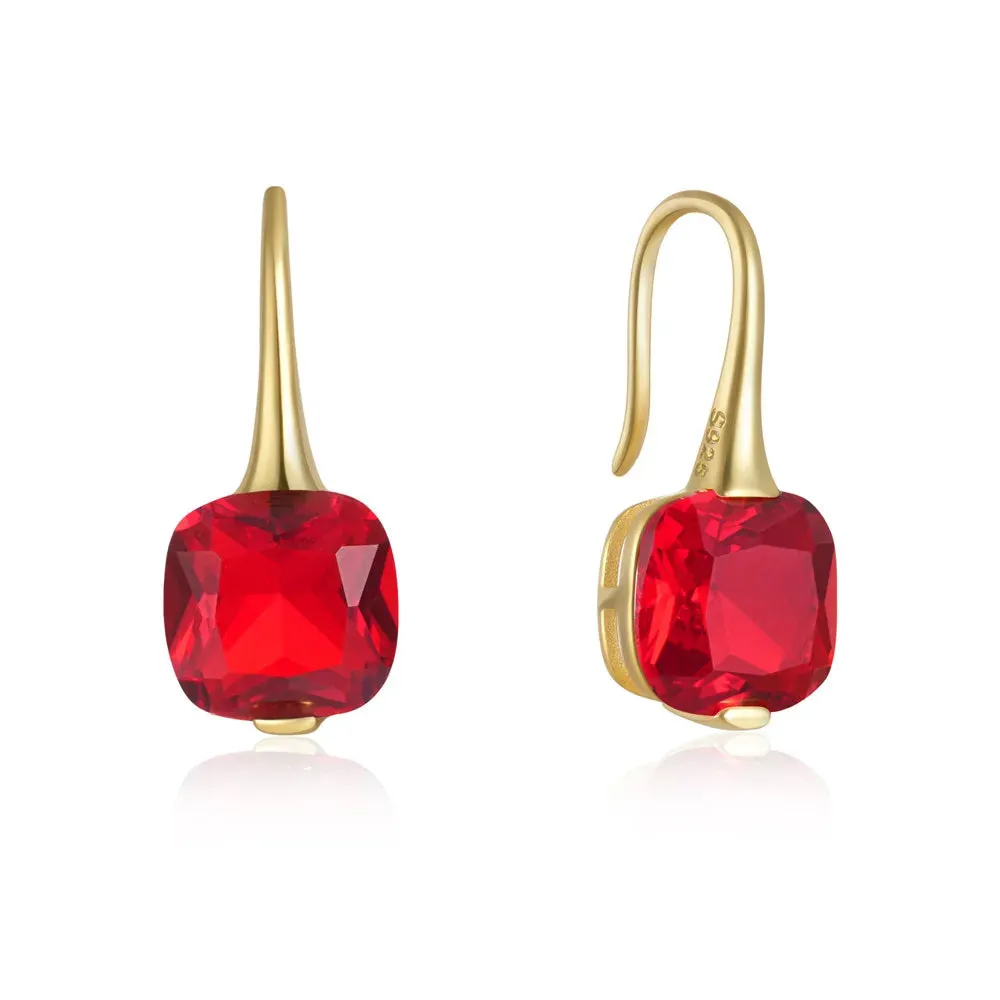 925 Silver Colorful Zircon Hook Earrings