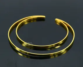 925 sterling silver handmade gold polished bangle bracelet double layer cuff kada jewelry, tribal belly dance jewelry from india hnssk731