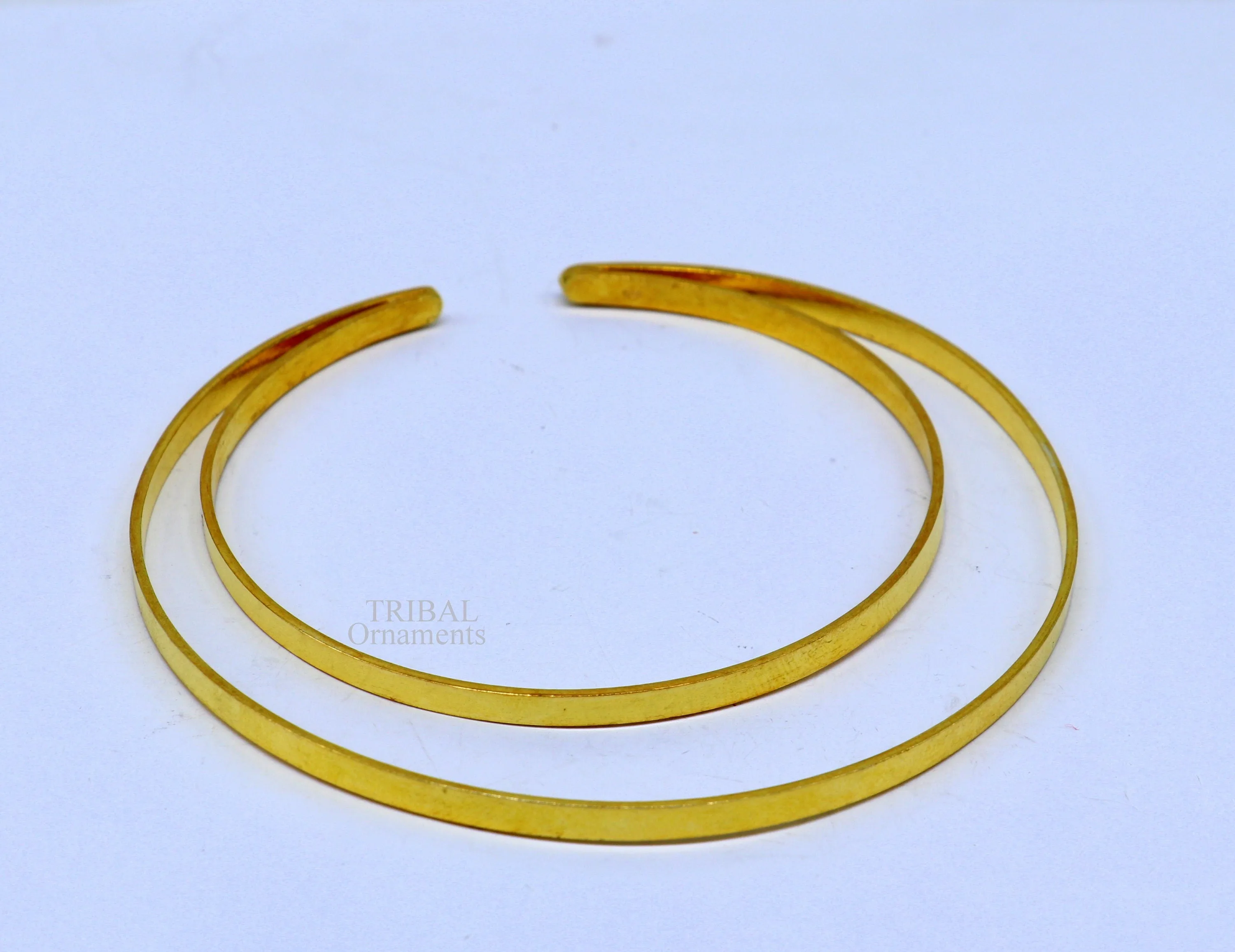925 sterling silver handmade gold polished bangle bracelet double layer cuff kada jewelry, tribal belly dance jewelry from india hnssk731