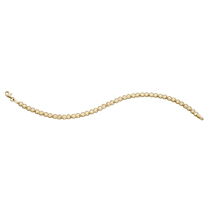 9ct Yellow Gold Circle Tennis Bracelet GB502