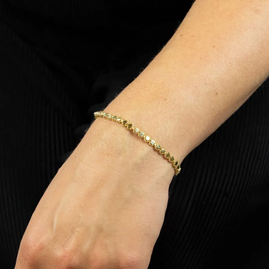 9ct Yellow Gold Circle Tennis Bracelet GB502