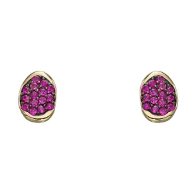 9ct Yellow Gold Ruby Pave Earrings GE2205R