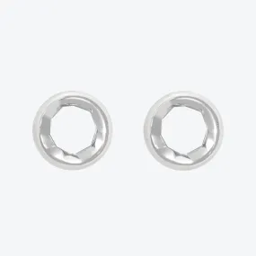 A. Sun Halo Silver Studs w. Snow White Enamel
