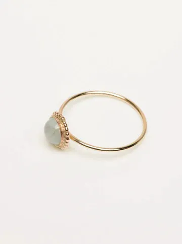 Aquamarine Halo Ring