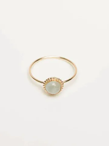 Aquamarine Halo Ring