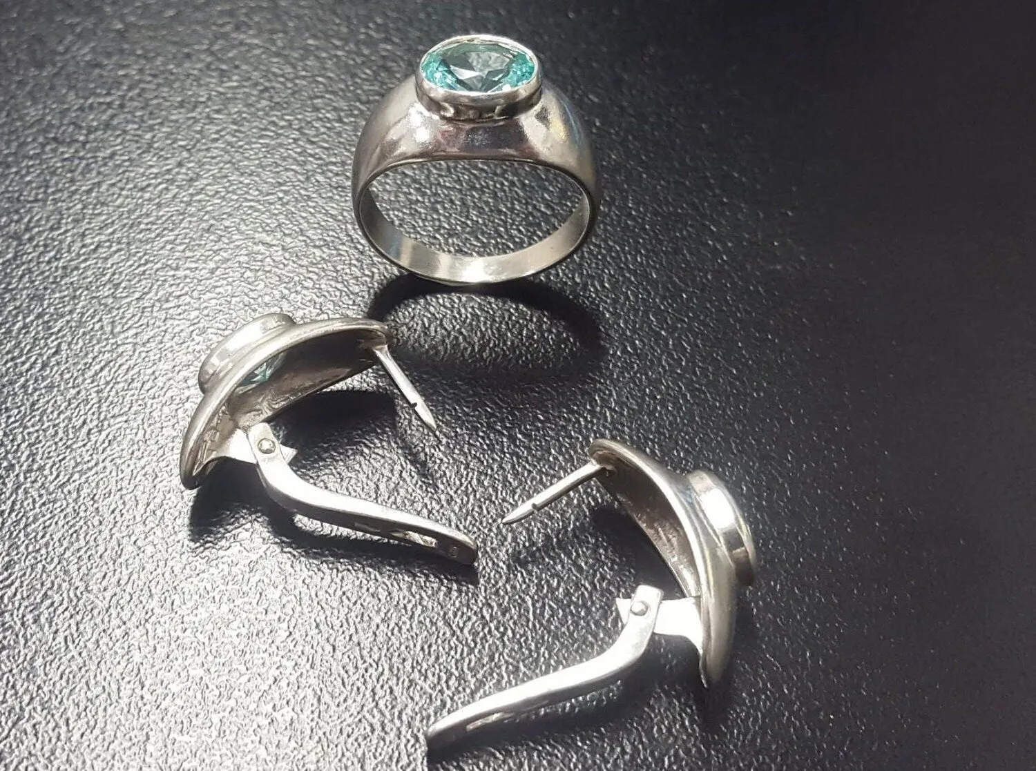 Aquamarine Silver Ring - Chunky Ring, Statement Aquamarine Ring, March Birthstone Ring