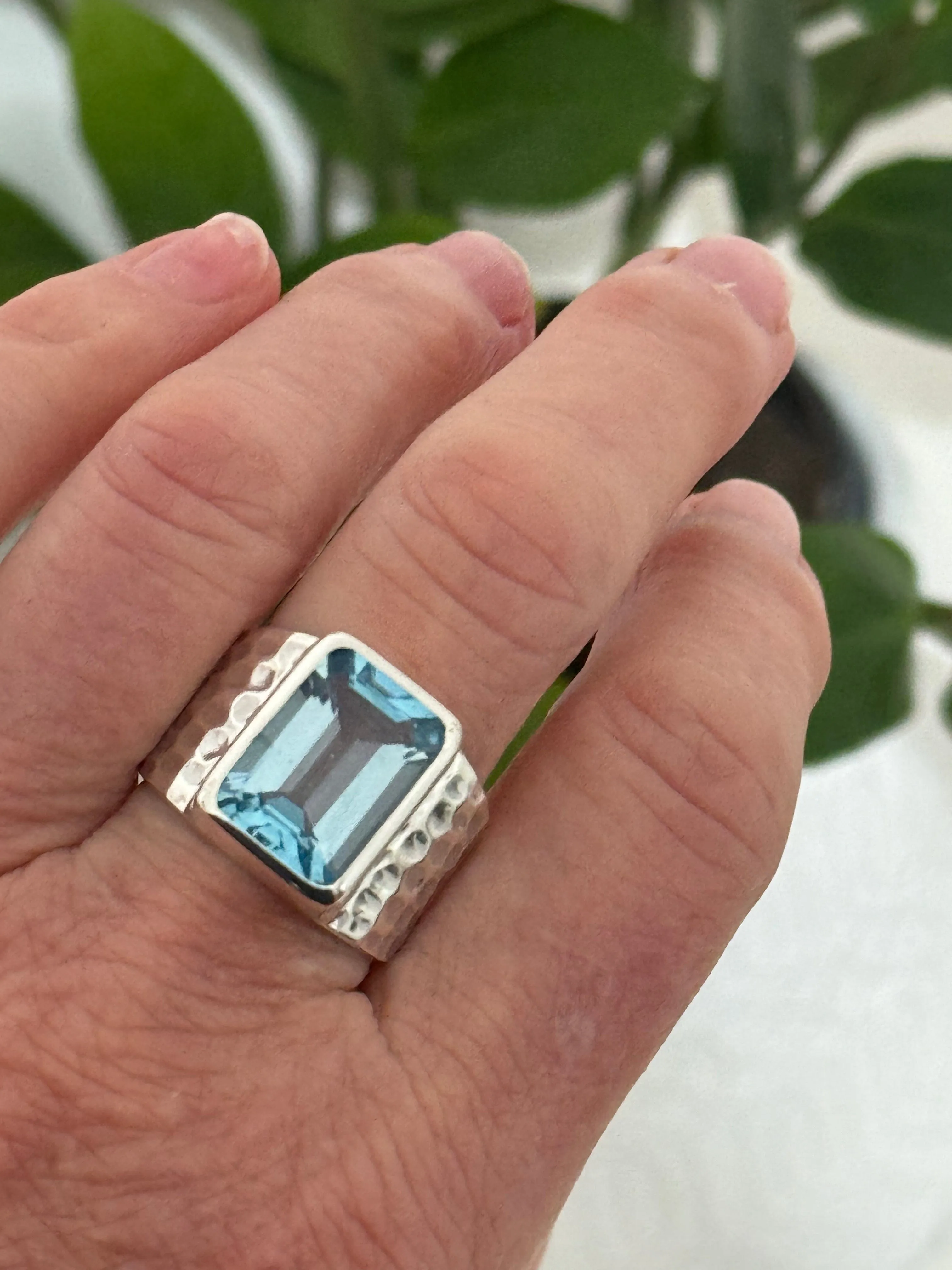 Aquamarine Topaz Rani Ring