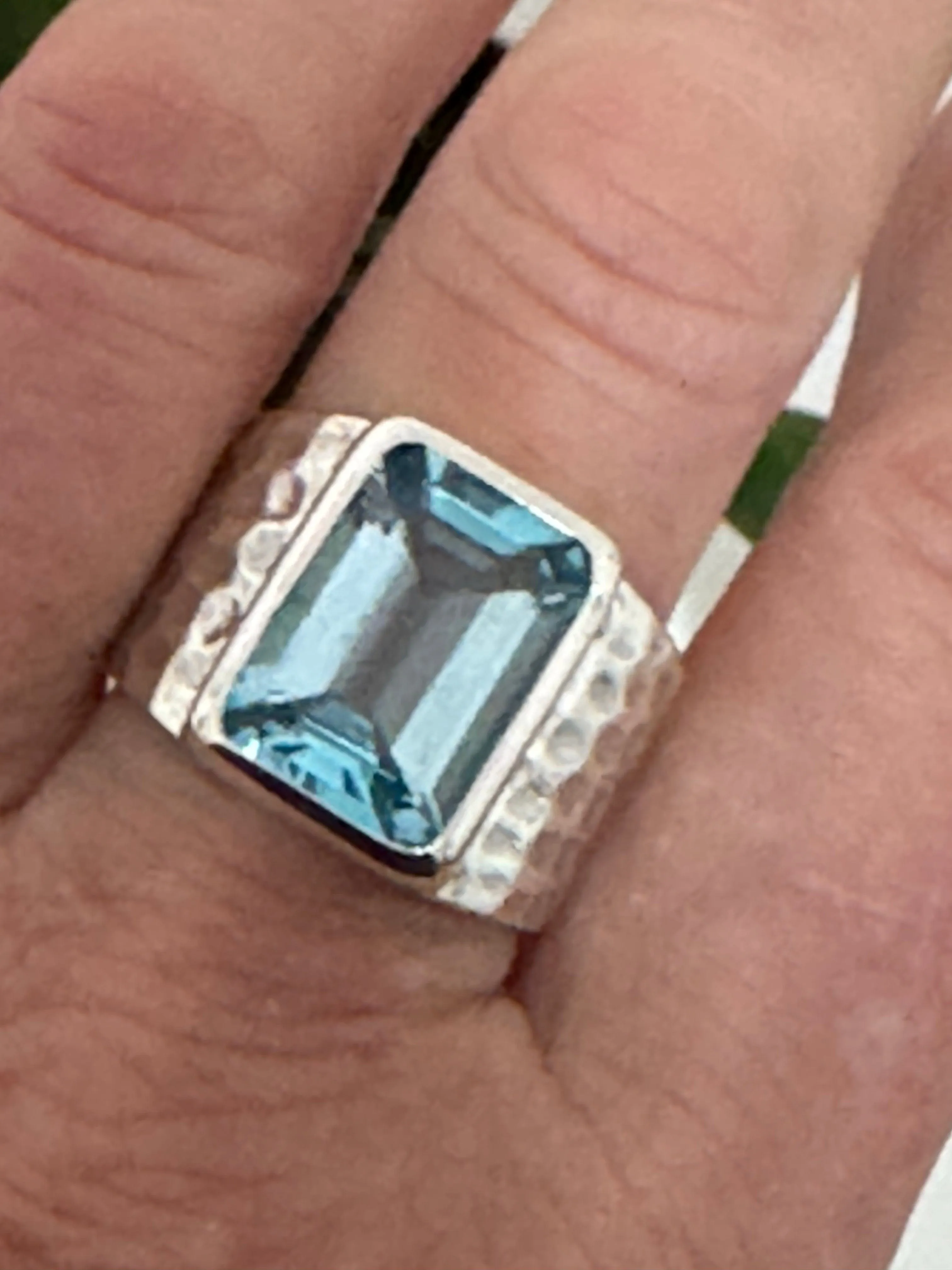 Aquamarine Topaz Rani Ring