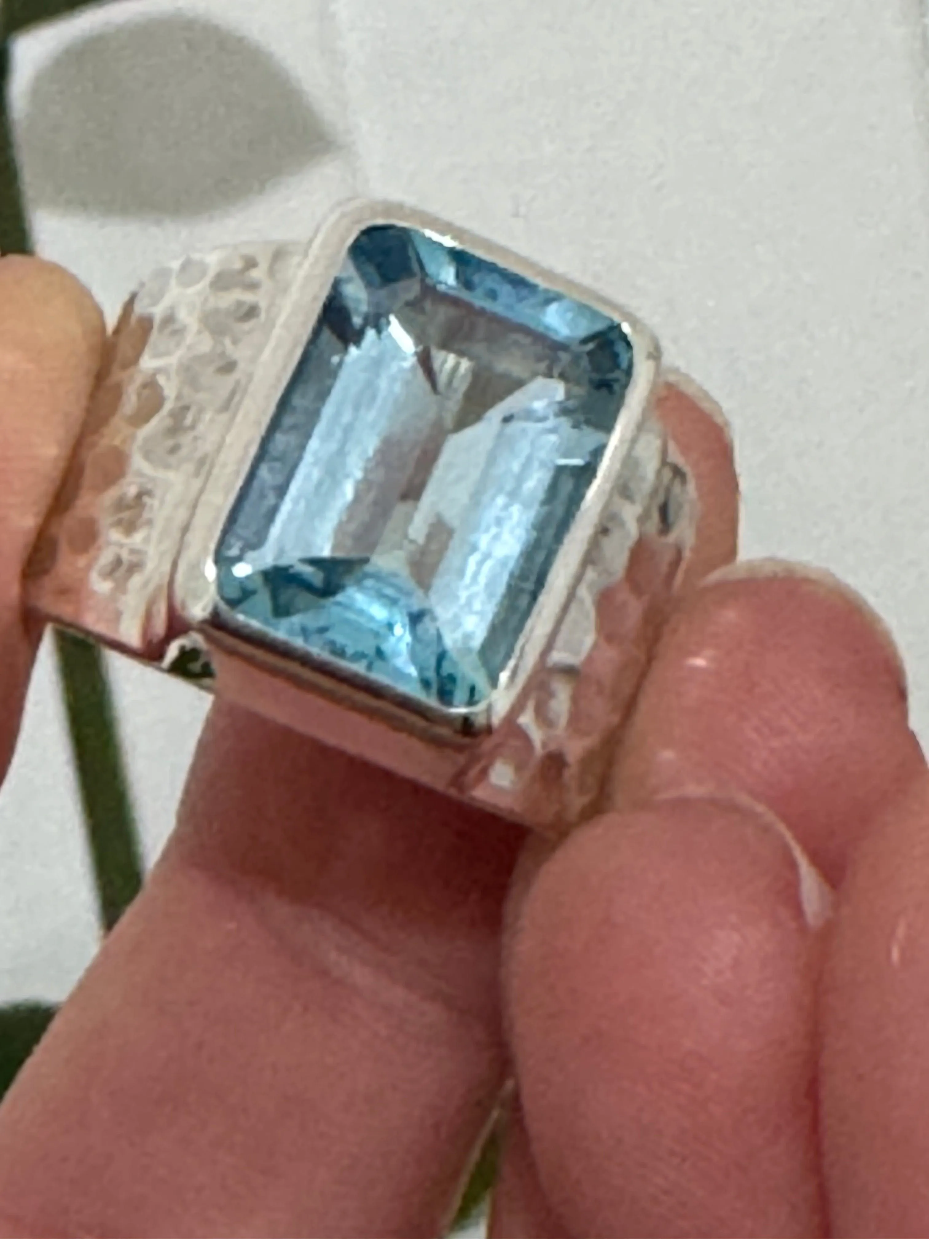 Aquamarine Topaz Rani Ring