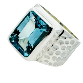 Aquamarine Topaz Rani Ring