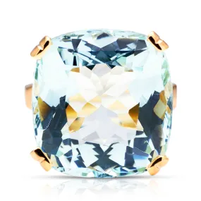 Art Deco | 13ct aquamarine ring, set in 18ct yellow gold