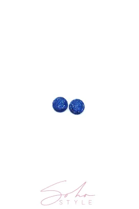 Big circle crystal cluster earring