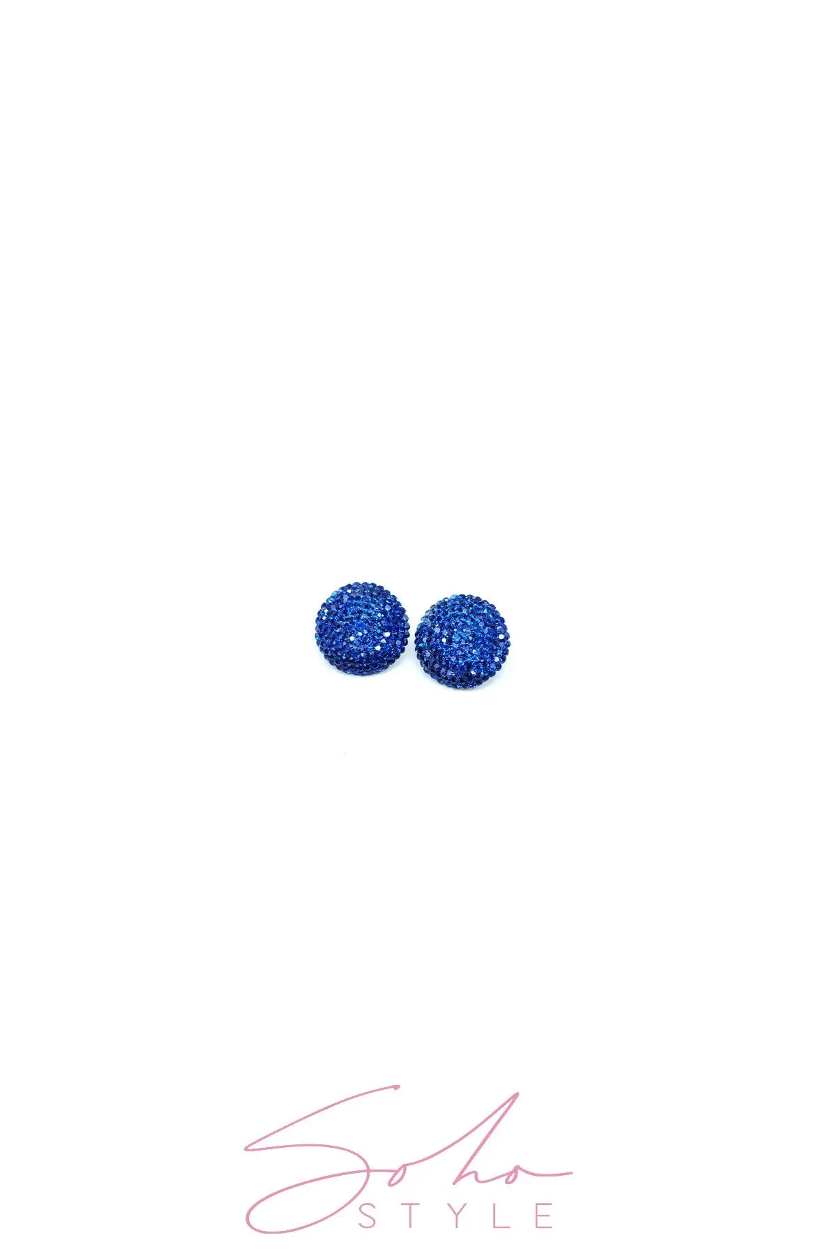 Big circle crystal cluster earring