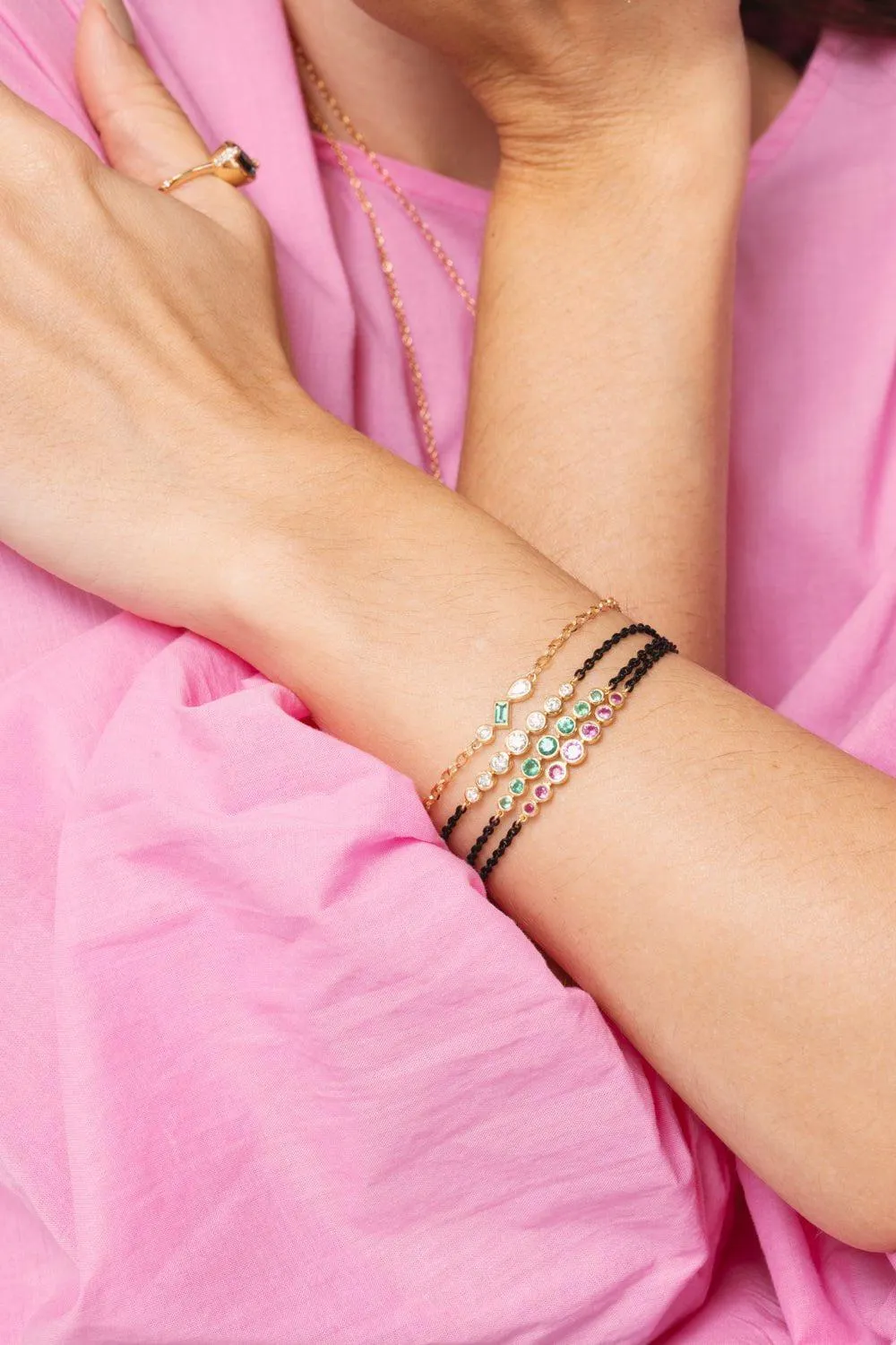 Black Steel Emerald Tennis Bracelet