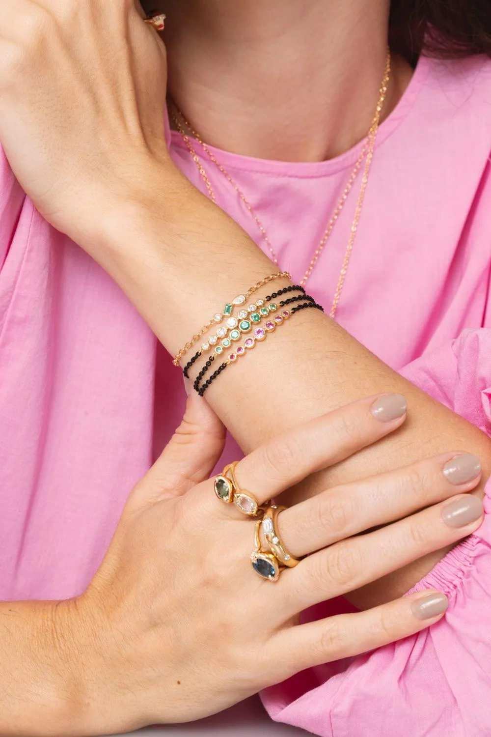 Black Steel Emerald Tennis Bracelet
