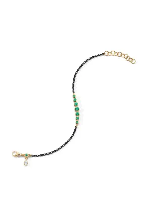Black Steel Emerald Tennis Bracelet
