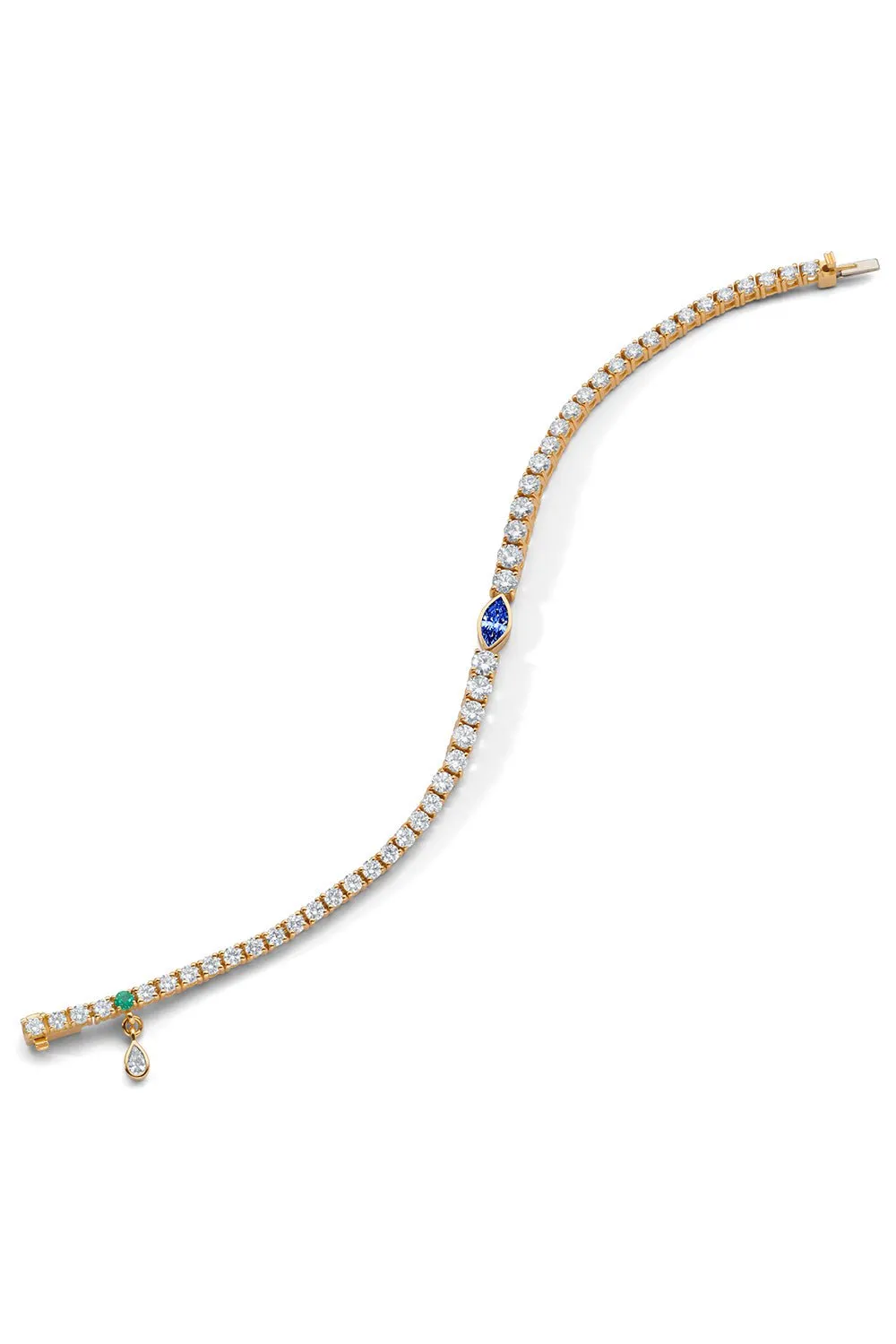 Blue Sapphire Diamond Tennis Bracelet