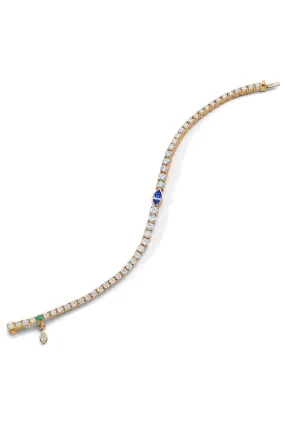 Blue Sapphire Diamond Tennis Bracelet