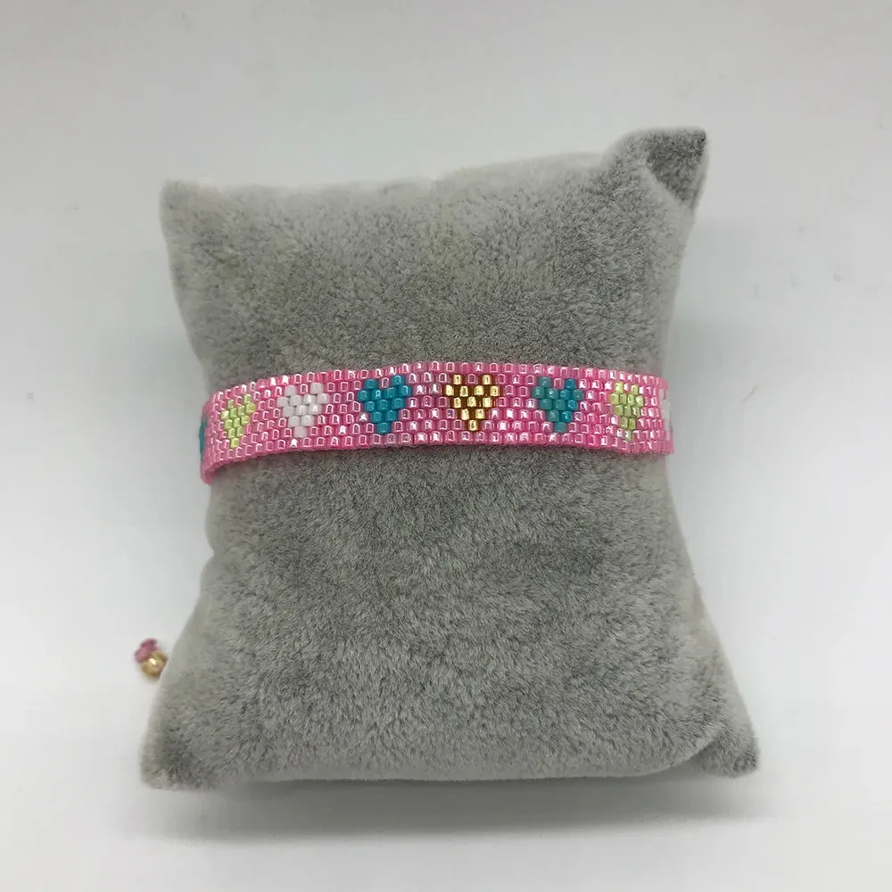 BLUESTAR Women Bracelets MIYUKI Bead Bracelet Rainbow Heart Star Woven Jewelry Fashion Statement