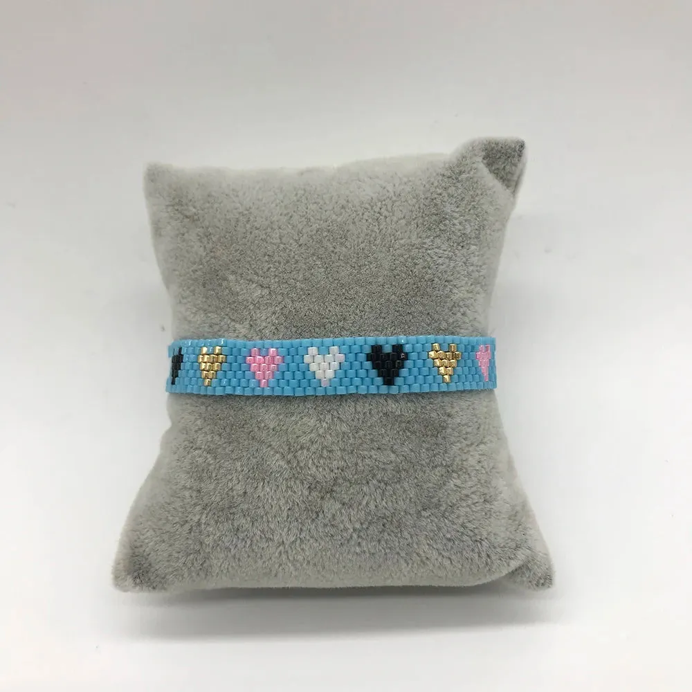 BLUESTAR Women Bracelets MIYUKI Bead Bracelet Rainbow Heart Star Woven Jewelry Fashion Statement