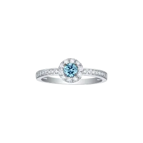 Blush blue halo ring