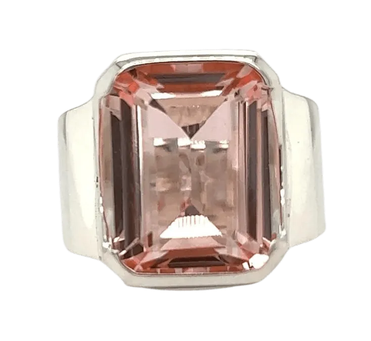 Bold Morganite Quartz Ring