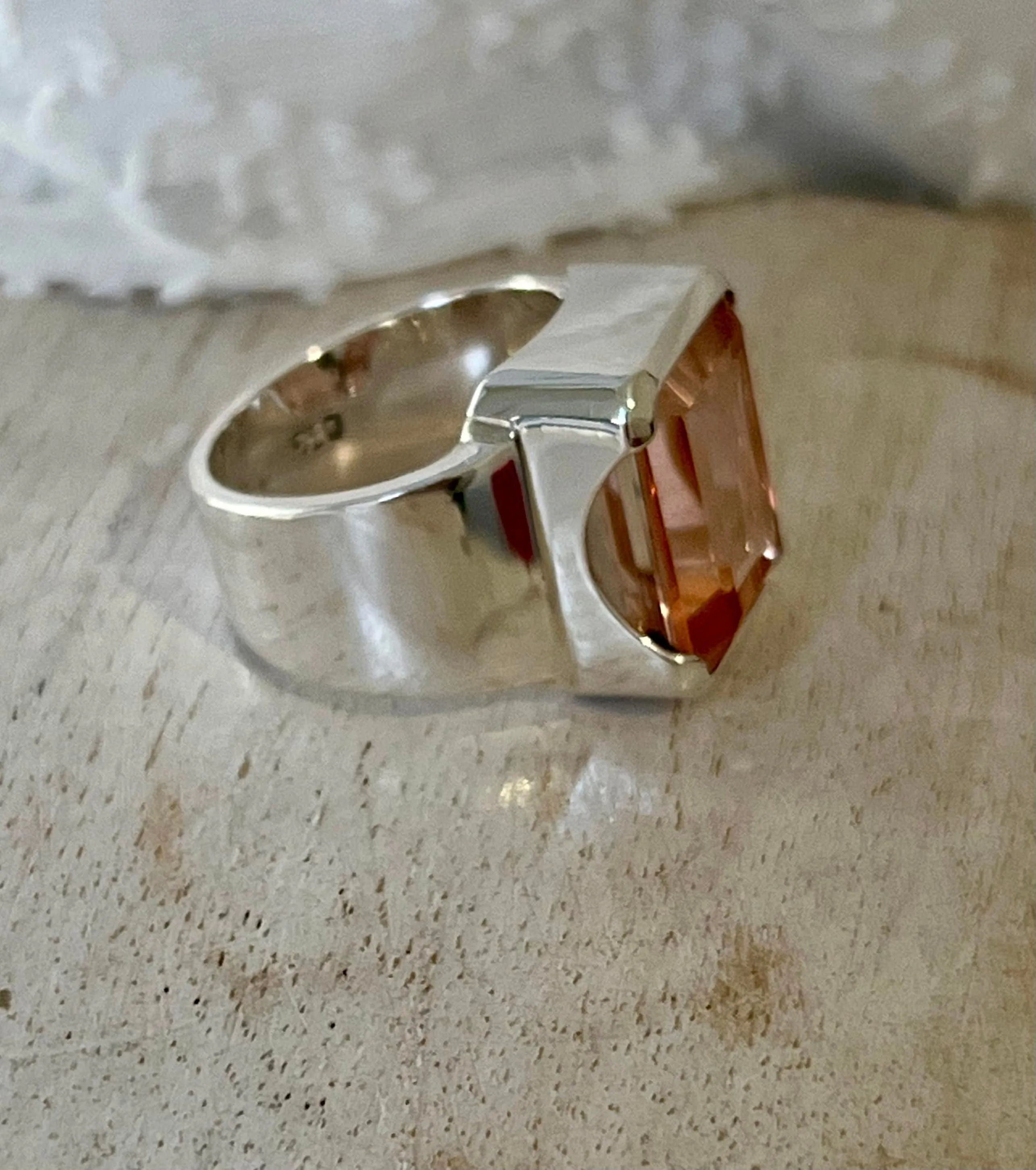 Bold Morganite Quartz Ring