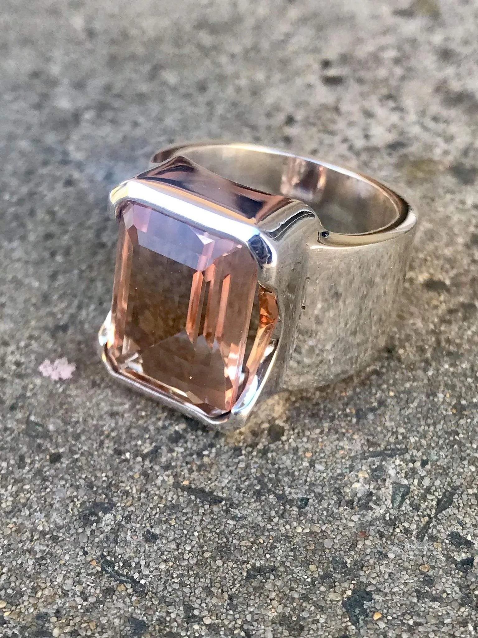 Bold Morganite Quartz Ring