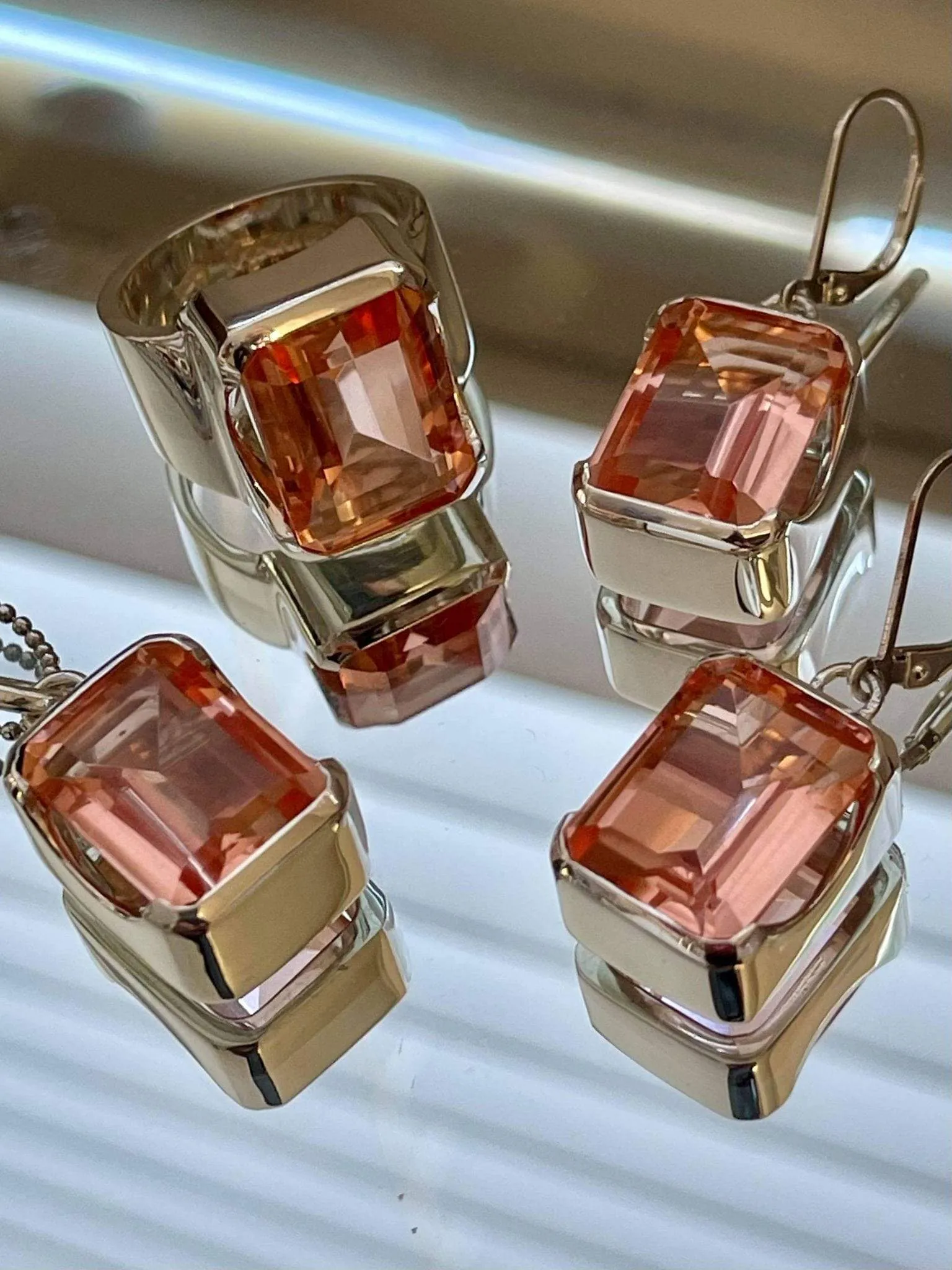Bold Morganite Quartz Ring