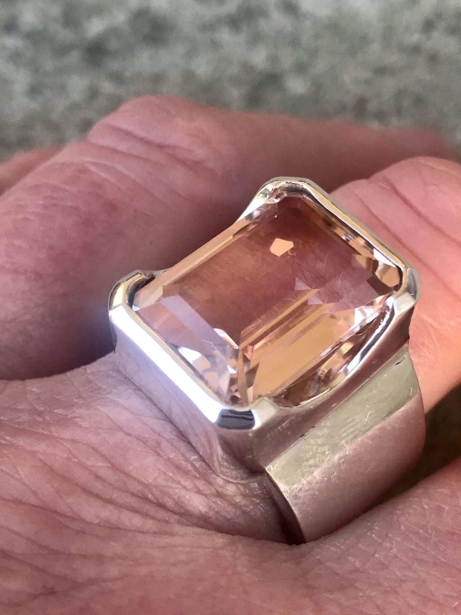 Bold Morganite Quartz Ring