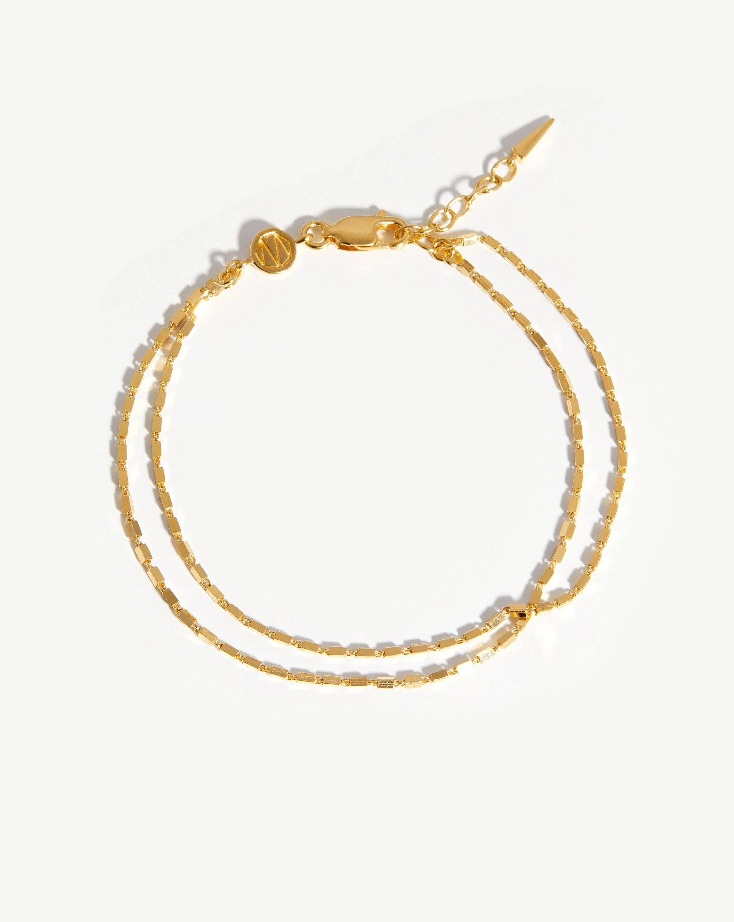 Box Link Double Chain Bracelet | 18k Gold Vermeil