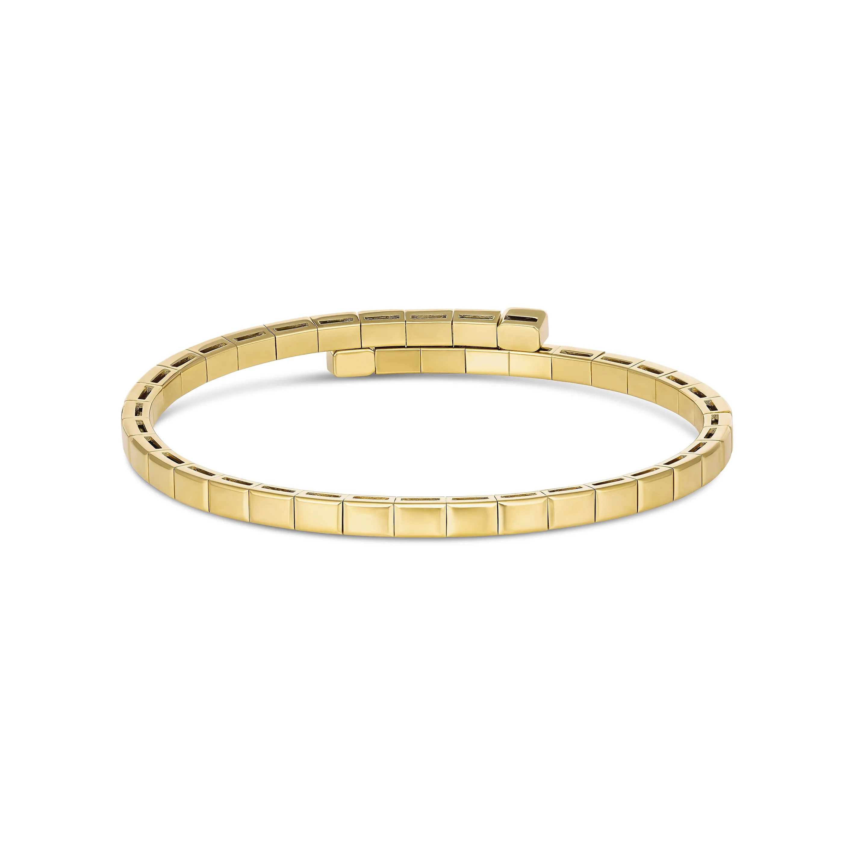 Capri Dreaming® Golden Tennis Emerald Gemstone and Diamond Wrap Bangle | 18K Yellow Gold