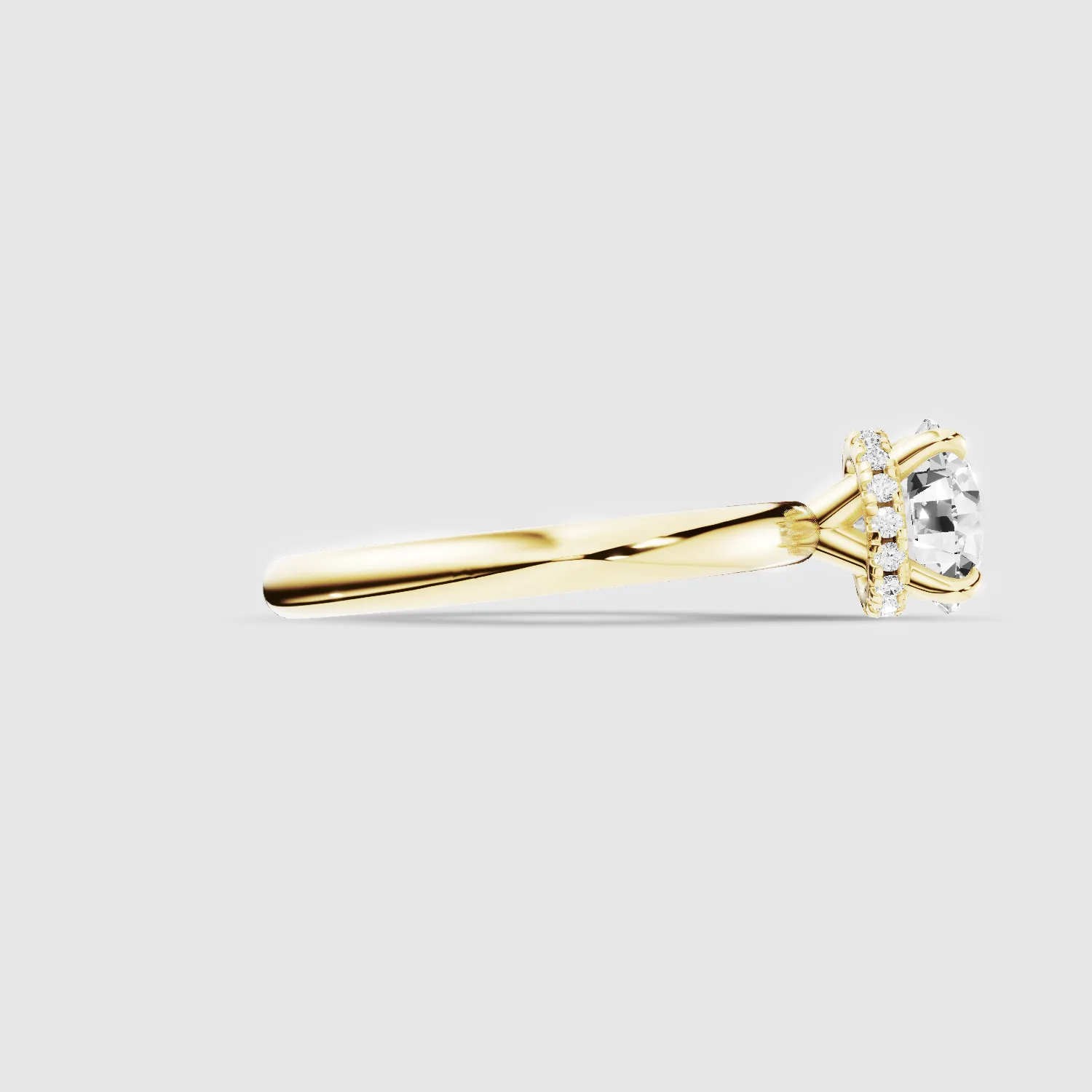 Classic Hidden Halo Solitaire Ring-Round