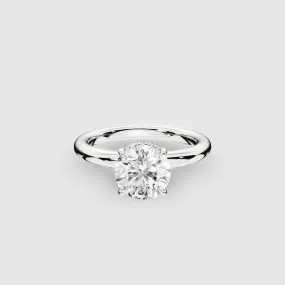 Classic Hidden Halo Solitaire Ring-Round