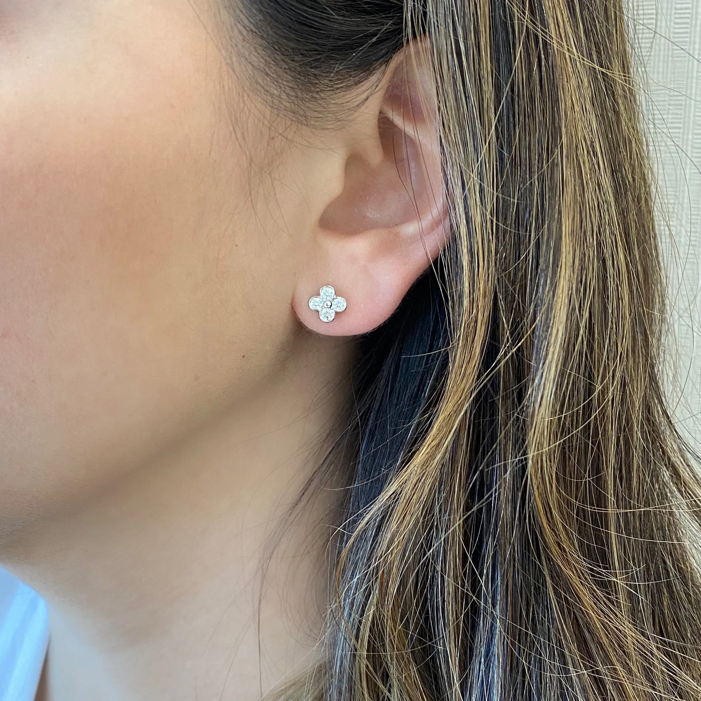 Clover Diamond Stud Earrings