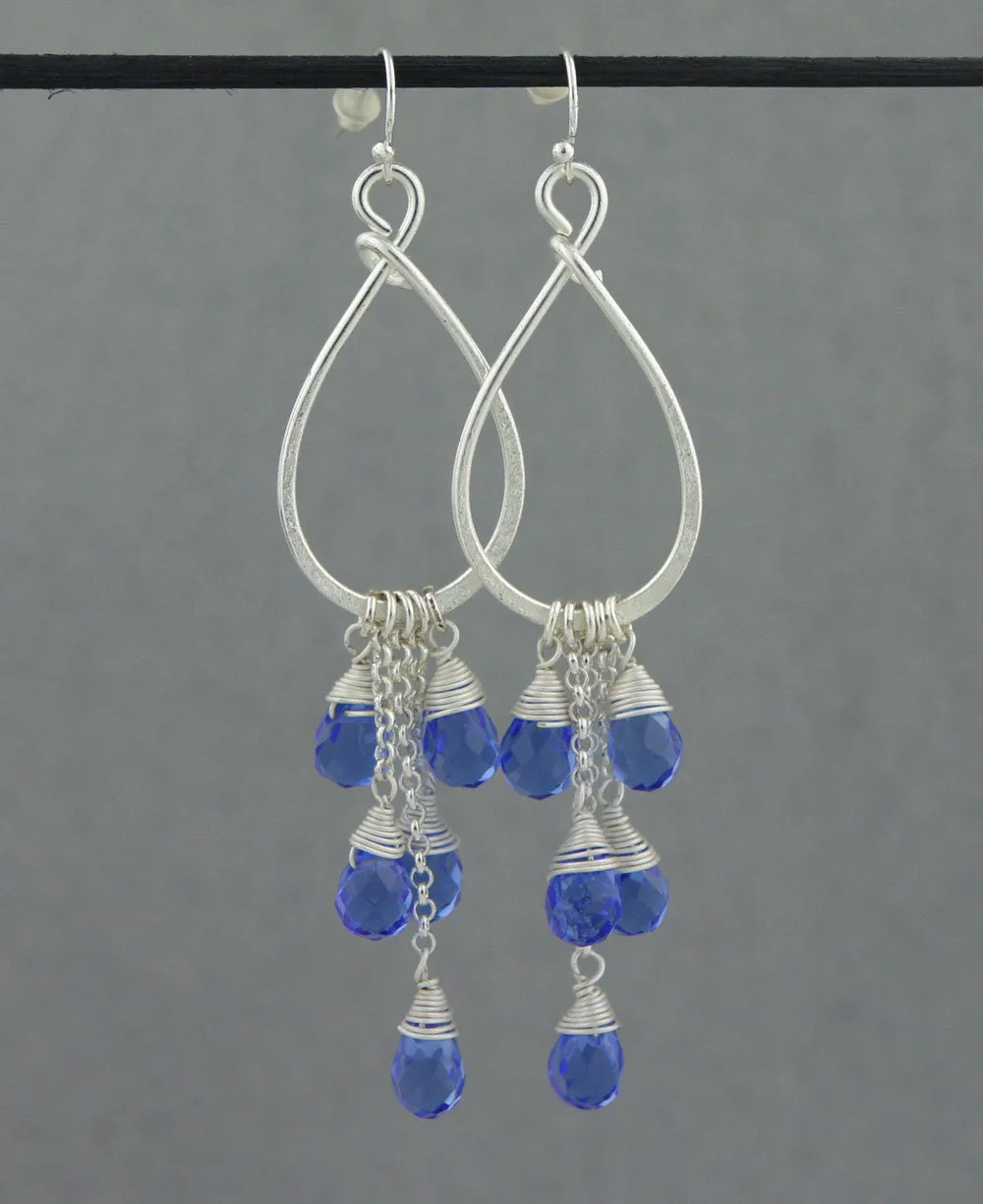 Colorful Cascade Czech Crystal Bead Earrings