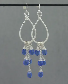 Colorful Cascade Czech Crystal Bead Earrings