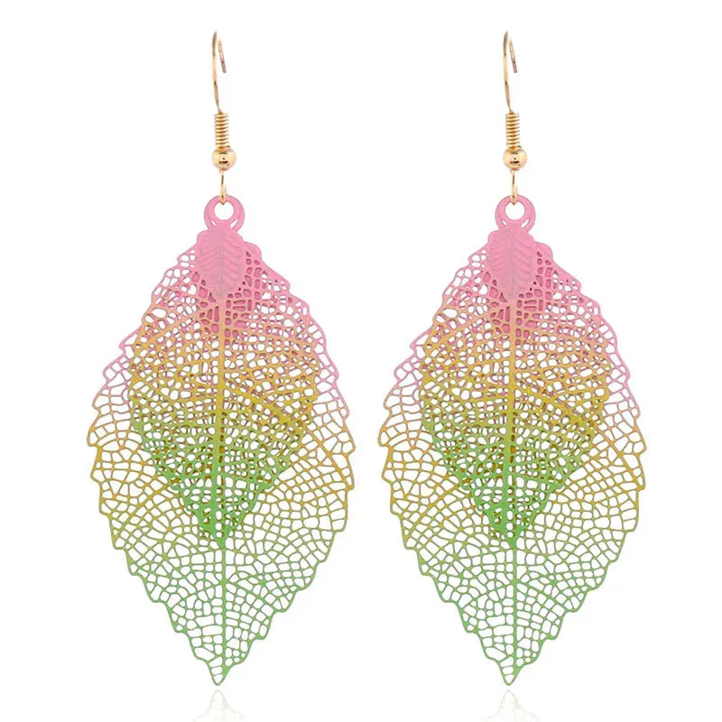Colorful Leaf Dangle Earrings