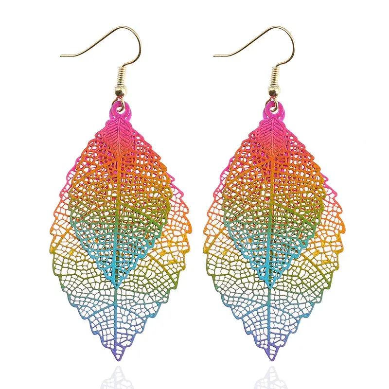 Colorful Leaf Dangle Earrings